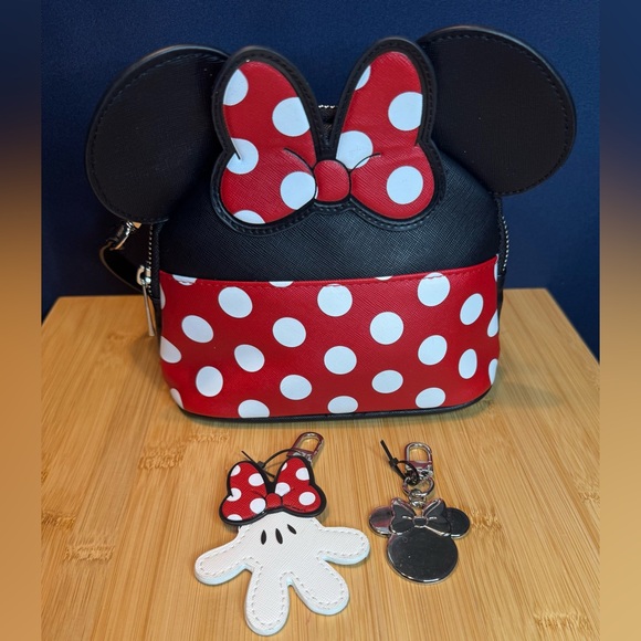 Disney Handbags - Disney Black and Red Polka Dot Crossbody Bag